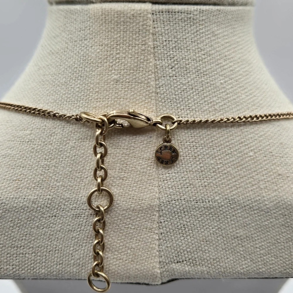 J. CREW VIntage Statement Necklace Faux Pastel Stones Rhinestones Gold Tone